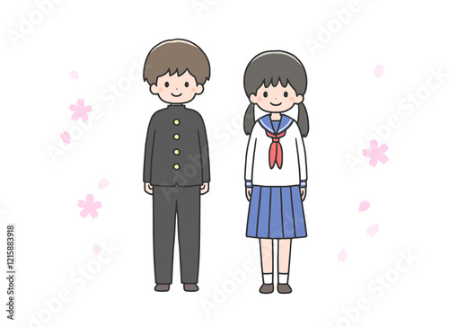 並んで立つ学生たち