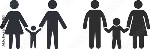 Child custody icon vector illustration in black.