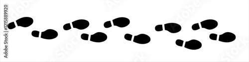 Footprint, set of footprint icon, Silhouette of footprints. Vector illustration.