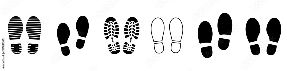 Footprint set of footprint icon, Silhouette of footprints. Vector illustration. Footprint set of footprint icon, Silhouette of footprints. Vector illustration.