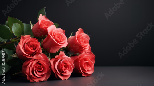 Light rose bouquet on a plain background