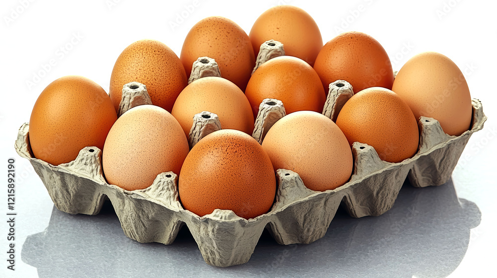 Fresh Brown Eggs in Carton: High-Quality Food Fresh Brown Eggs in Carton: High-Quality Food