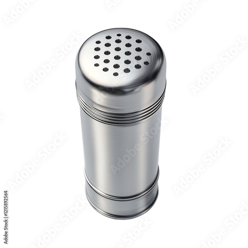 Silver Salt Shaker with Holes for Seasoning Food Isolated on transparent background photo