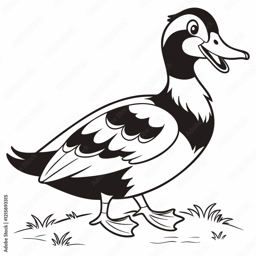 Fototapeta premium smiling cute duck