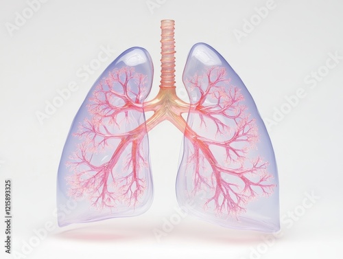 Transparent Human Lungs Anatomy Model.