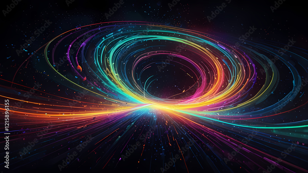 Neon Light Swirl: Abstract Vortex Illustration Neon Light Swirl: Abstract Vortex Illustration