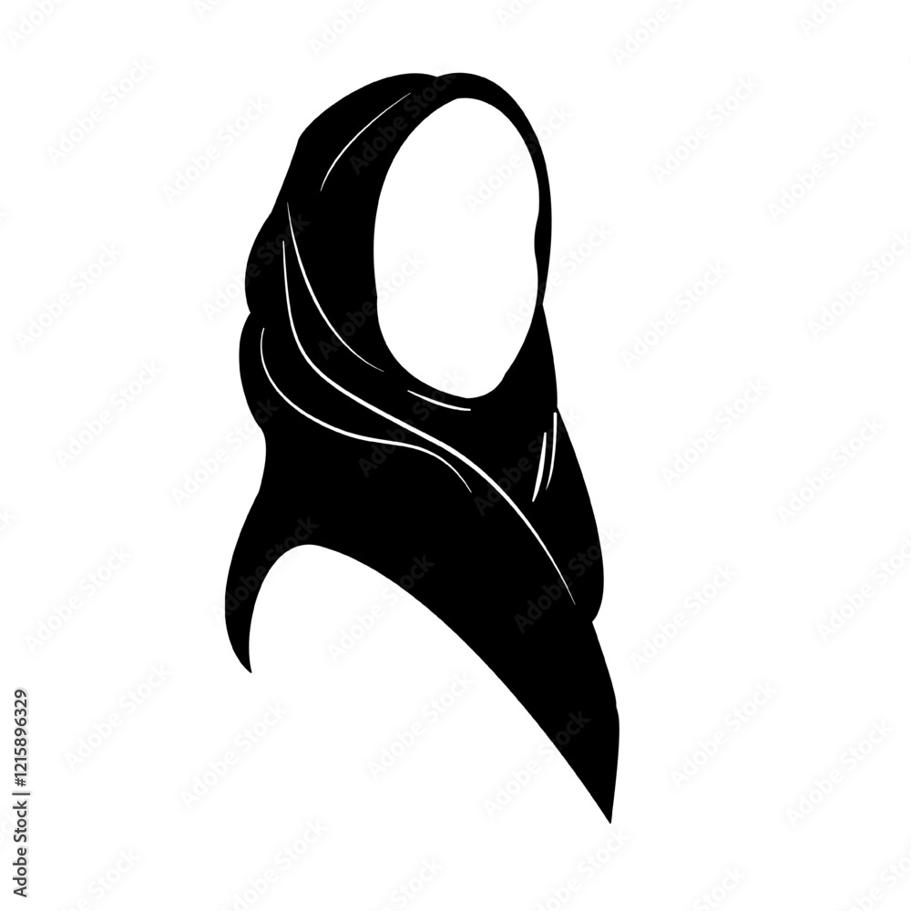 Avatar hijabi girl, vector hijabi girl solhouette Avatar hijabi girl, vector hijabi girl solhouette