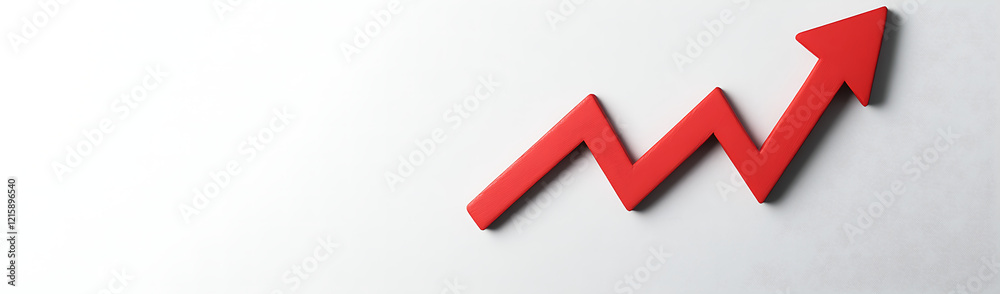 Red Arrow Showing Upward Trend Representing Growth and Success Red Arrow Showing Upward Trend Representing Growth and Success