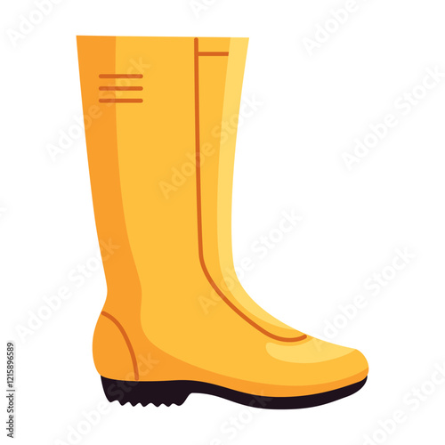 Yellow rubber boots