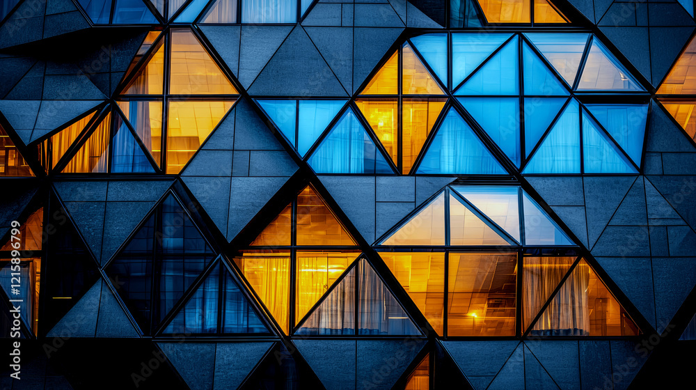 Fototapeta premium Geometric Facade: A Modern Architectural Masterpiece