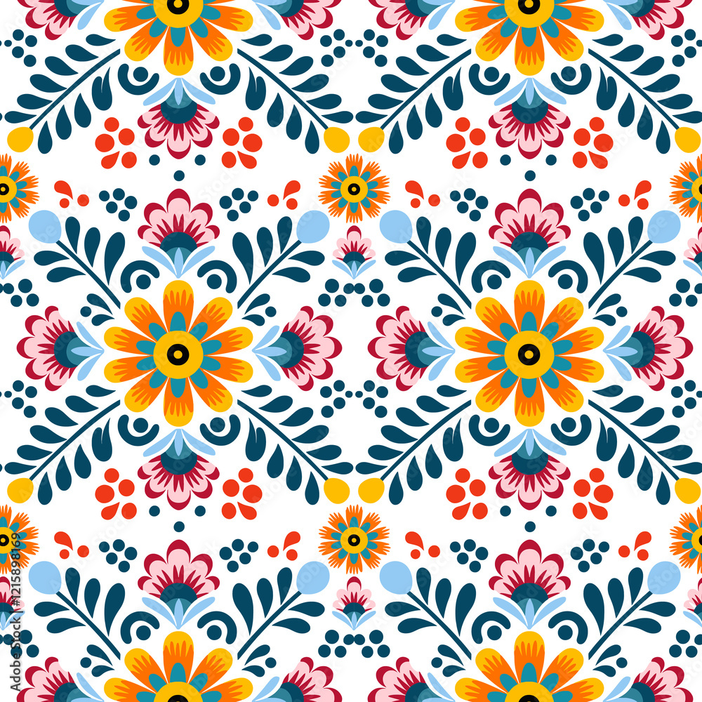 Flowers embroidery seamless pattern Flowers embroidery seamless pattern