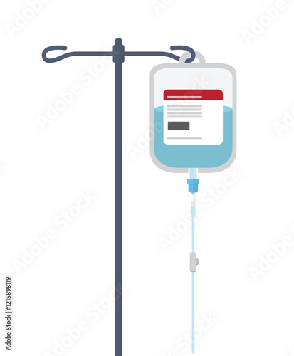 Saline solution bag stock illustration