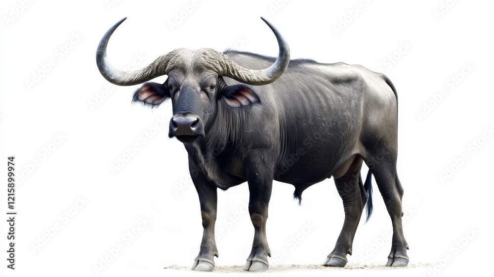 a buffalo on the white background a buffalo on the white background