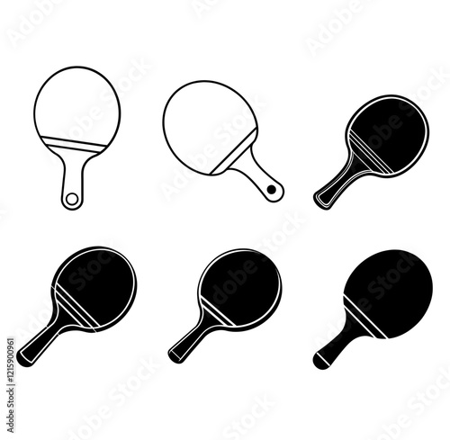 Table tennis paddle Icon black style, Vector illustration