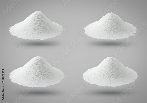 White Powder Piles Four Conical Heaps Product Image photo