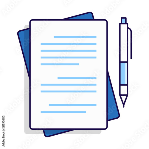 Document Writing Icon Representing Content Creation, Business Reports, and Professional Documentation