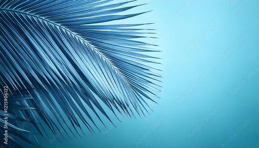 Fototapeta premium Palm Leaves in Baby Blue Serenity