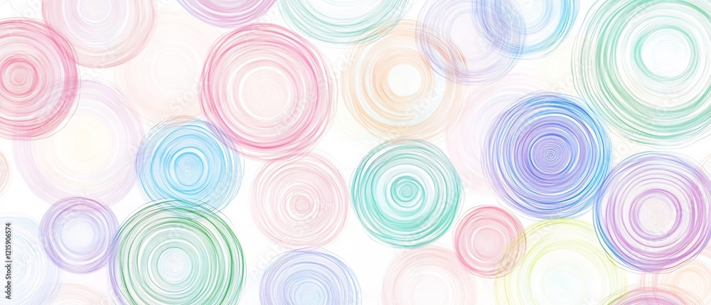 Fototapeta premium Pastel Swirls Softly Overlapping Circles Abstract Background. AI Generated