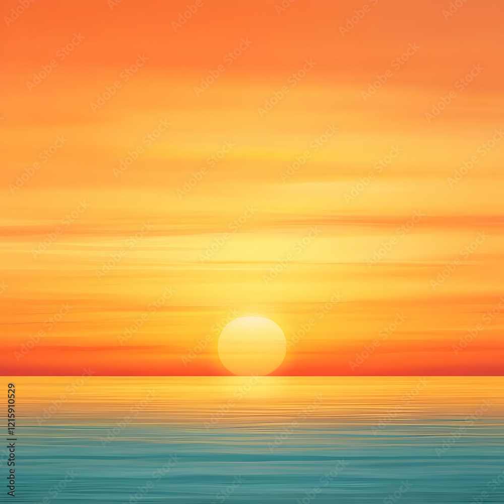 Sunset Ocean Abstract Illustration Sunset Ocean Abstract Illustration