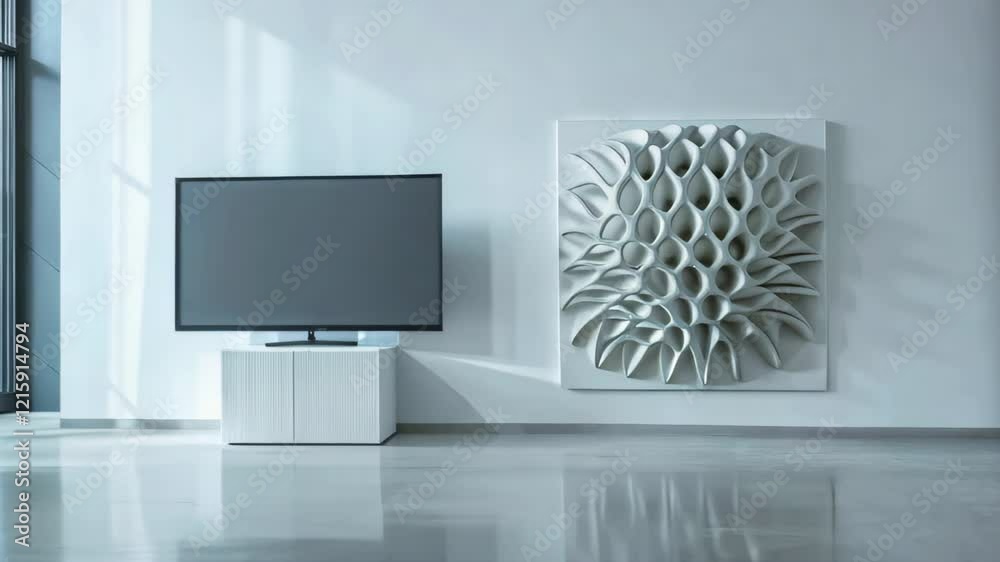 The art of minimalism: TV as an accent in a bright modern interior