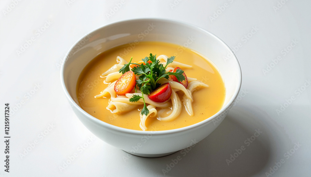 Bowl of Waterzooi with Chicken, Creamy Broth, and Fresh Parsley Bowl of Waterzooi with Chicken, Creamy Broth, and Fresh Parsley