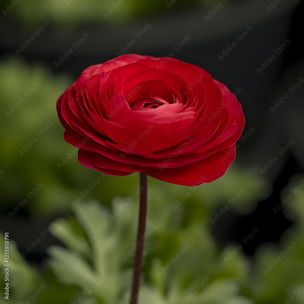Vibrant Red Ranunculus Flower Photo Vibrant Red Ranunculus Flower Photo