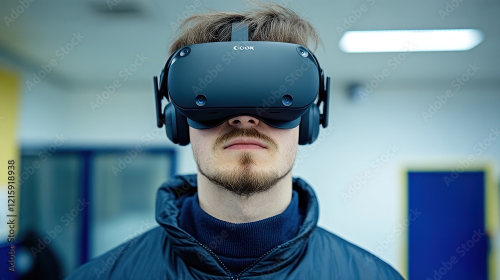 Immersive Virtual Reality Experience: A Man Exploring Digital Worlds Immersive Virtual Reality Experience: A Man Exploring Digital Worlds