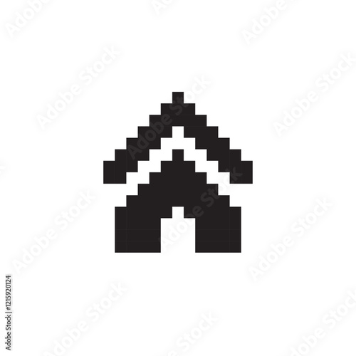 house icon pixel art ,vector illustration on isolated background.