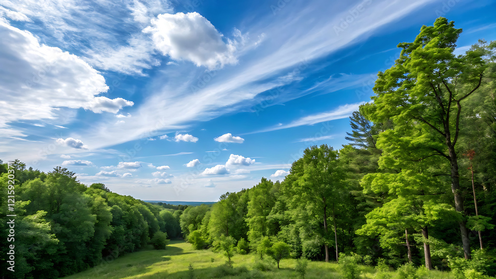 Tranquil Beauty of a Forest Wonderland.  a beautiful nature for travel and tourism.