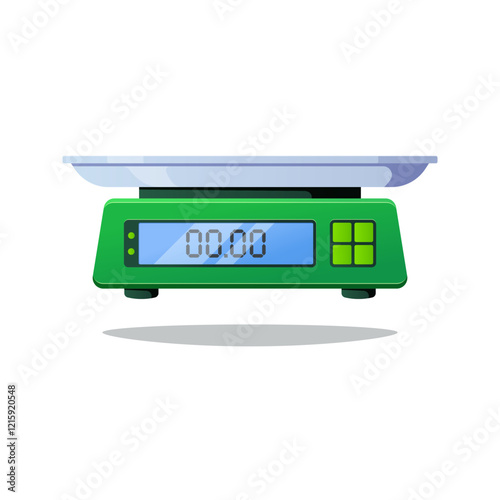 Electronic scale for kitchen vector isolated on white background.