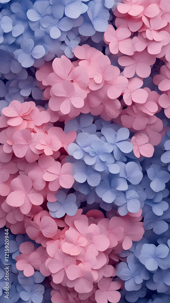 Pink and Blue Flower 3D Illustration