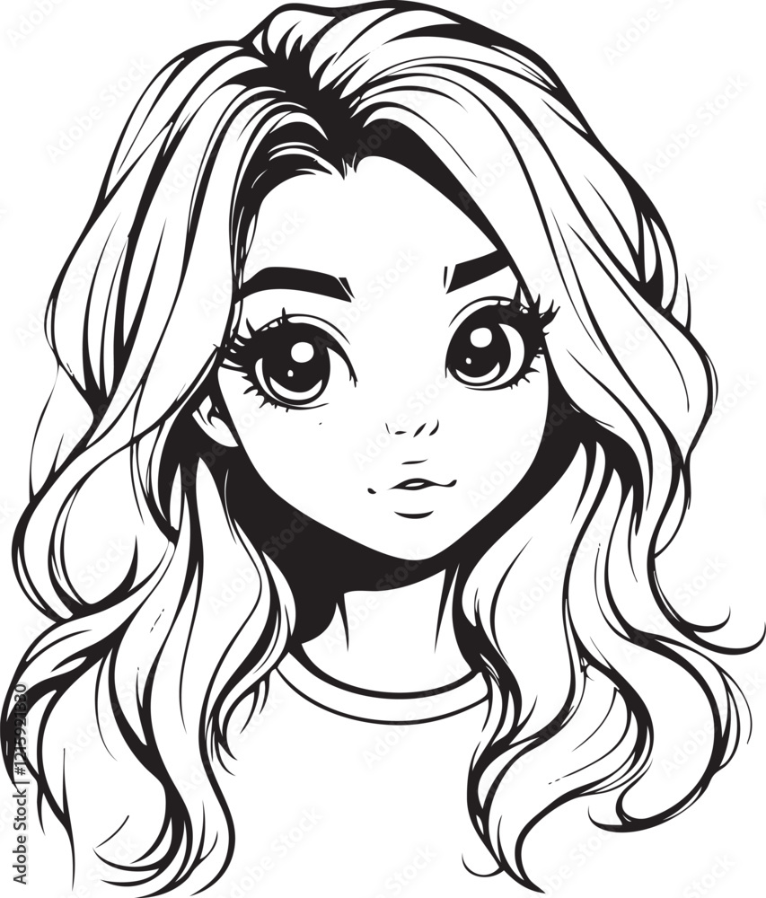 portrait of a girl cartoon