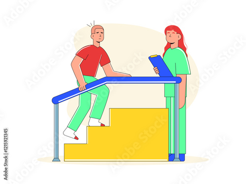 Walking treatment. Healthy problems illustrations. Flat vector illustrations