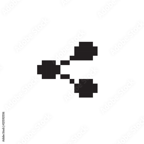 share icon pixel art ,vector illustration on isolated background.