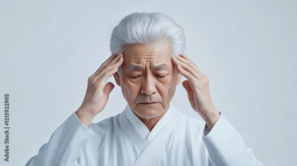 Older Asian men have headaches Older Asian men have headaches