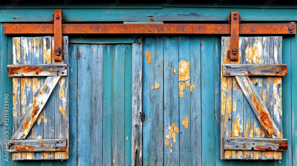 Rustic Charm: Weathered Barn Doors with Sliding Mechanism Rustic Charm: Weathered Barn Doors with Sliding Mechanism