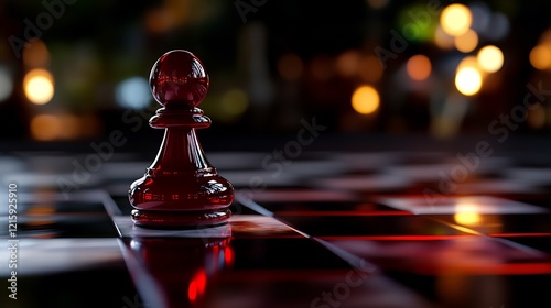 Solitary Pawn: A Chess Piece on a Dark Board photo