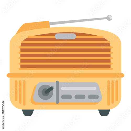 Yellow retro radio