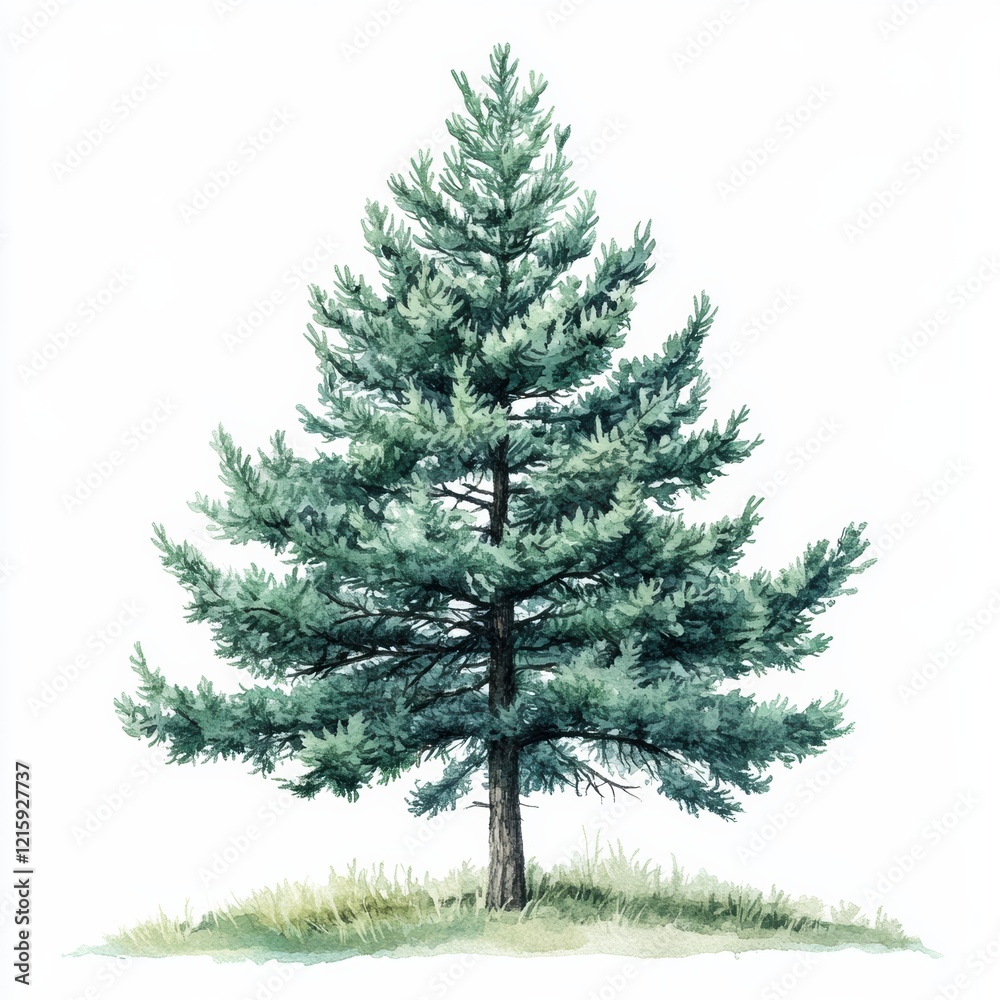 Obraz premium Lush Green Pine Tree with Fragrant Needles and Soft Landscape