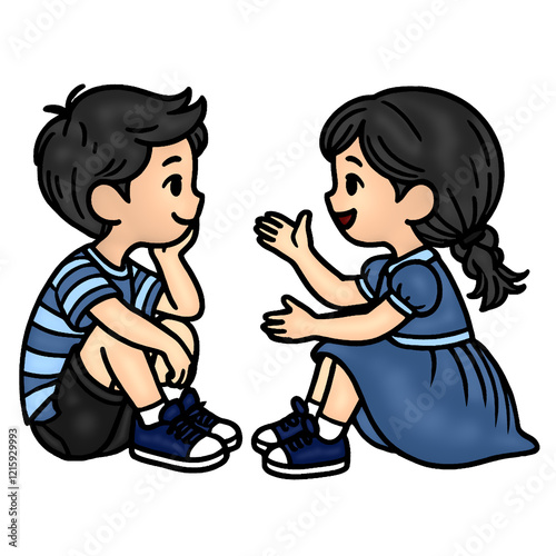 couple deep talking animation