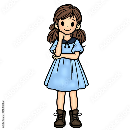 girl in blue dress 