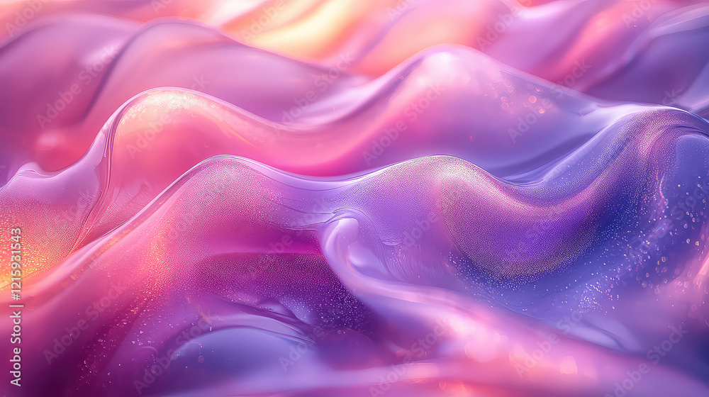 Abstract background with flowing, iridescent pink and purple liquid, featuring a dynamic, wavy texture and subtle glitter. Abstract background with flowing, iridescent pink and purple liquid, featuring a dynamic, wavy texture and subtle glitter.