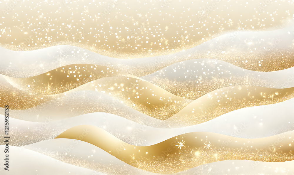 Golden glitter waves with a light effect on a transparent background, vector illustration. Golden glitter waves with a light effect on a transparent background, vector illustration.