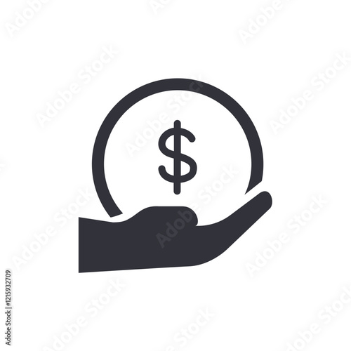 Startup budget solid icons, minimalist vector illustration ,simple transparent graphic element .Isolated on white background