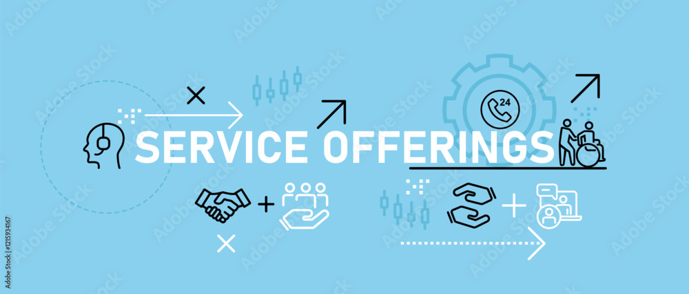 Fototapeta premium Service Offerings concept highlighting customer support public assistance hospitality services professional care and client satisfaction for service improvement and consultation services