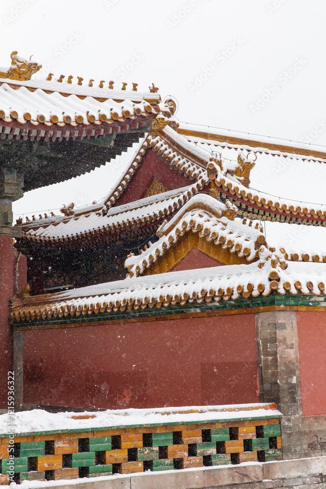 The Snow-covered Roof Tiles of the Forbidden City