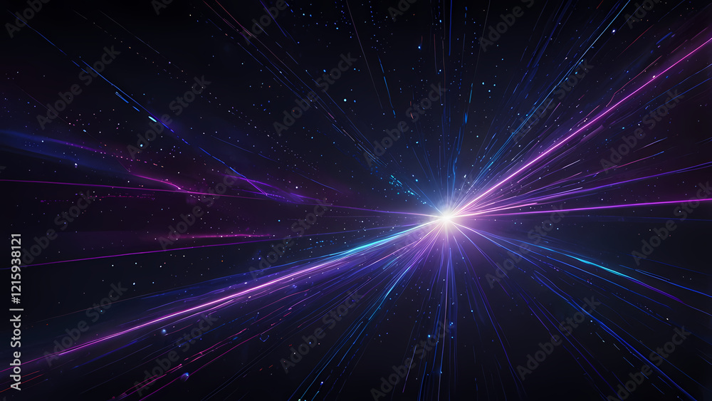 Futuristic Abstract Background with Glowing Light Lines in a Starry Void Futuristic Abstract Background with Glowing Light Lines in a Starry Void