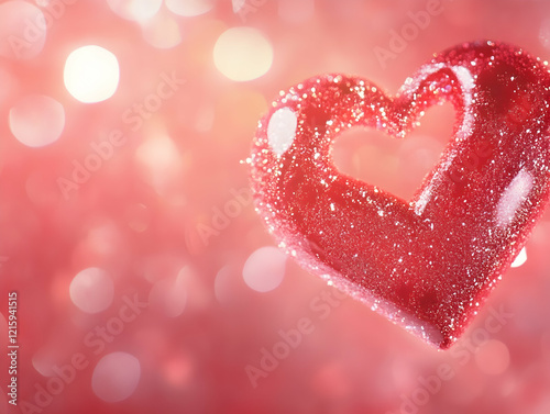 Red abstract background with defocused glitter