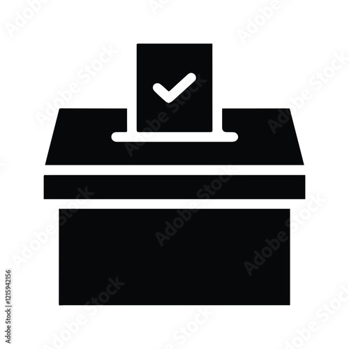 Ballot Box icon. Illustration of Election Ballot Box. Voting Sign. Election Voting Concept. Voting Booth.