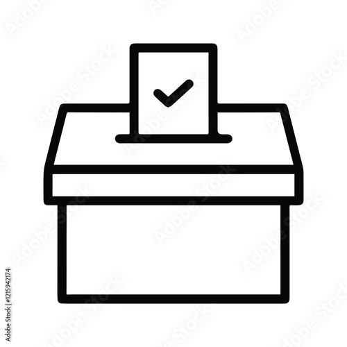 Ballot Box icon. Illustration of Election Ballot Box. Voting Sign. Election Voting Concept. Voting Booth.